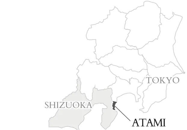 マップ：静岡県熱海市の地図上の位置