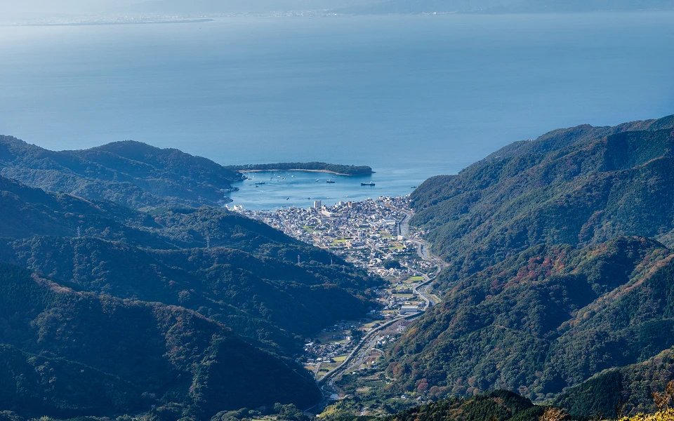写真：上空から見た伊豆山温泉